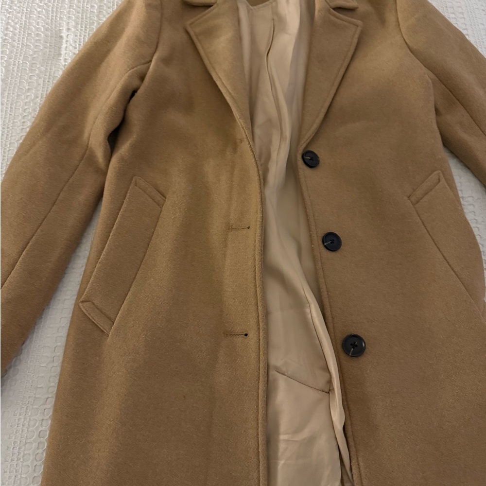Abercrombie & Fitch Tan Pea Coat Wool Blend